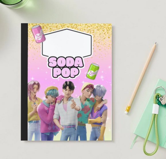 12 K-pop Demon hunters Composition Notebook Covers Mega Bundle, Editable Composition Book Canva Template, Patterns, Back to School