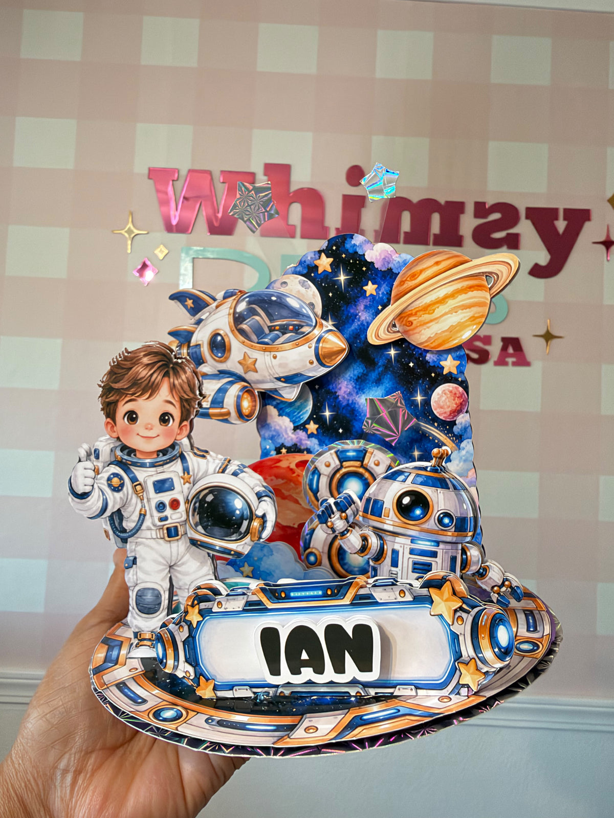 Cake Topper Escenario 360 Diorama del Espacio Astronauta | Números Temáticos del 1 al 9 | Archivo para Cricut y Silhouette Cameo