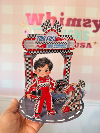 Cake Topper Escenario 360 Diorama de Carreras | Números Temáticos del 1 al 9 | Archivo para Cricut y Silhouette Cameo