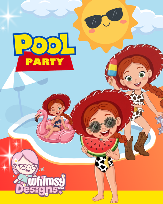 Cowgirl Pool Party Clipart | 8 Imágenes Digitales PNG 300 DPI | Vaquerita Fiesta de Verano
