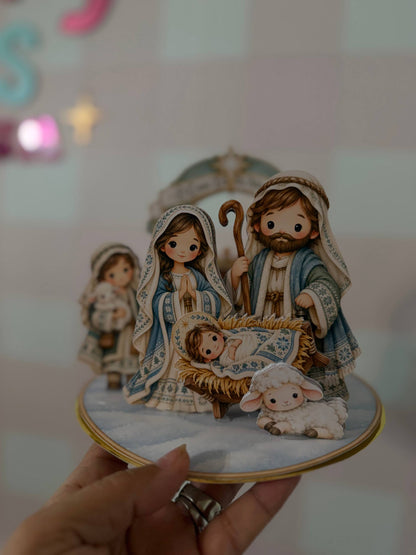 Colección de Nacimientos 360° | 5 Cake Toppers Navideños | Archivos Digitales para Cricut y Cameo