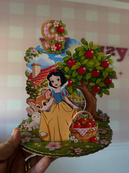 Cake Topper Escenario 360 – 4 Princesas | Archivo de Corte para Cricut y Silhouette