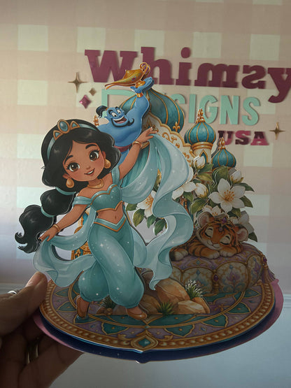 Cake Topper Escenario 360 – 4 Princesas | Archivo de Corte para Cricut y Silhouette