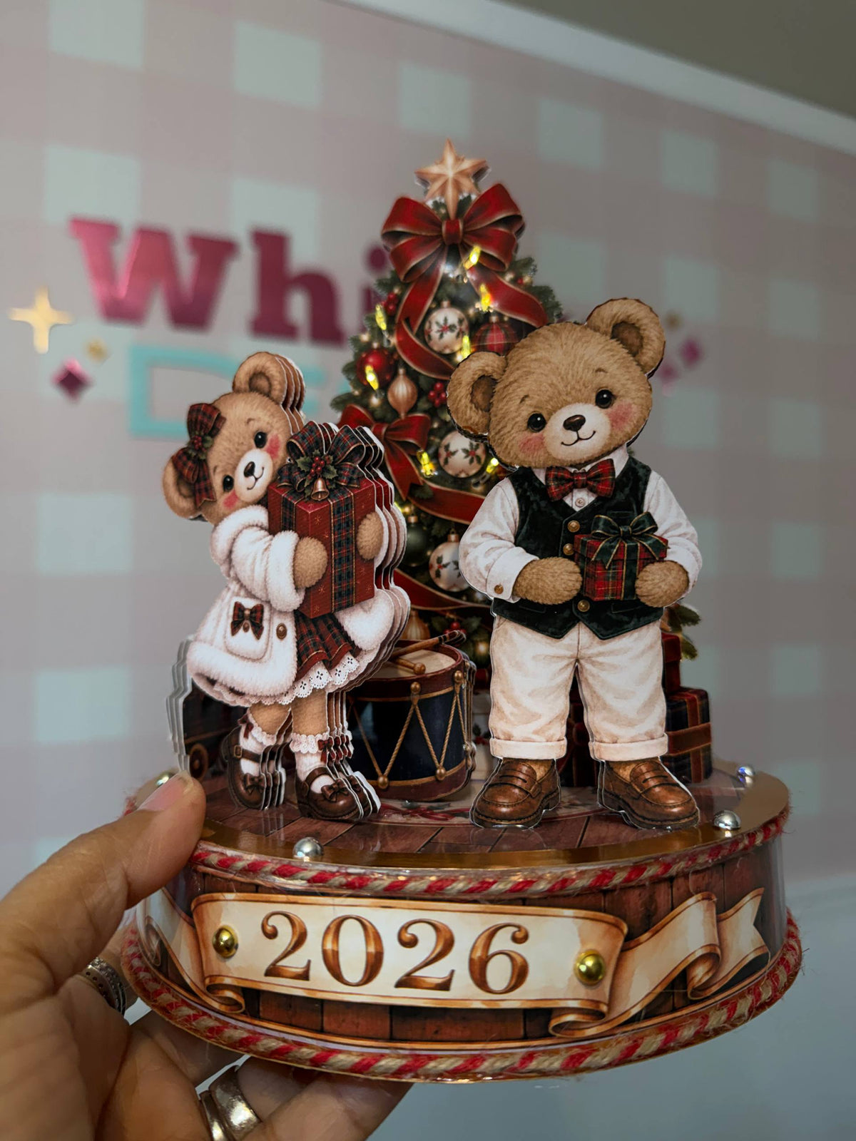 Clase Navideña: Diseño de Cake Topper 360 con Luces LED | Osos Vintage