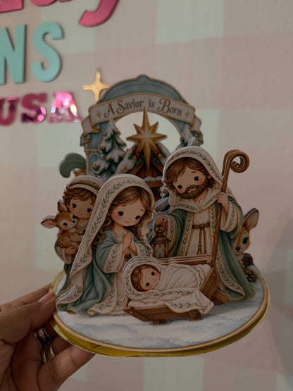 Colección de Nacimientos 360° | 5 Cake Toppers Navideños | Archivos Digitales para Cricut y Cameo