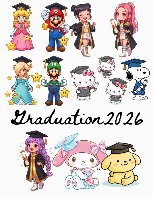 Colección Digital Graduación 2026 | 26 PNG de Alta Calidad | Descarga Instantánea